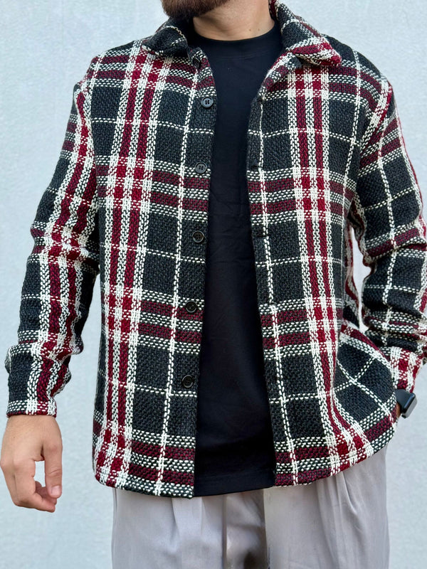 CAMICIONE  A QUADRI IN LANA