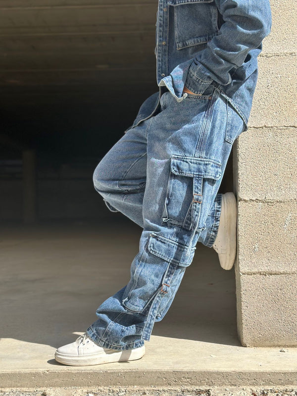 cargo baggy double pocket - jeans -